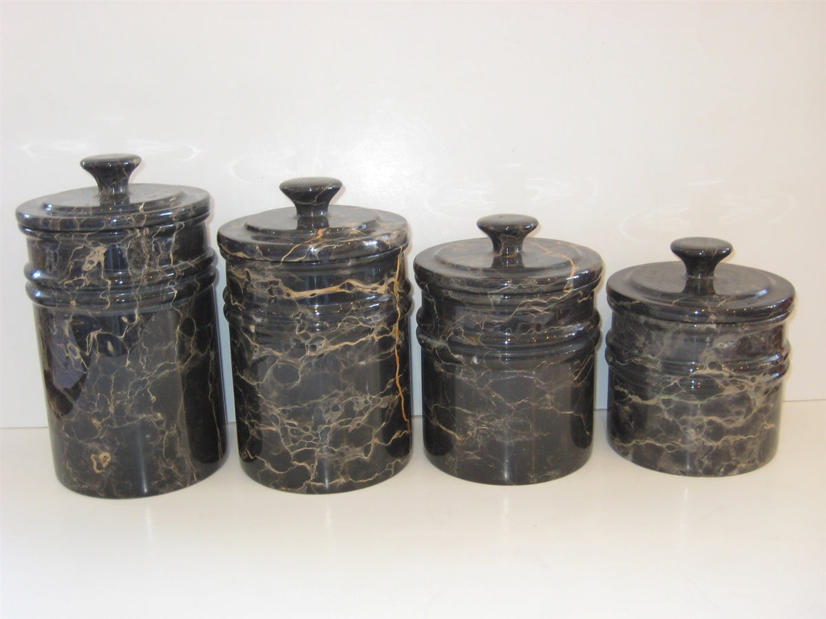 Brown Marble Cannister Set