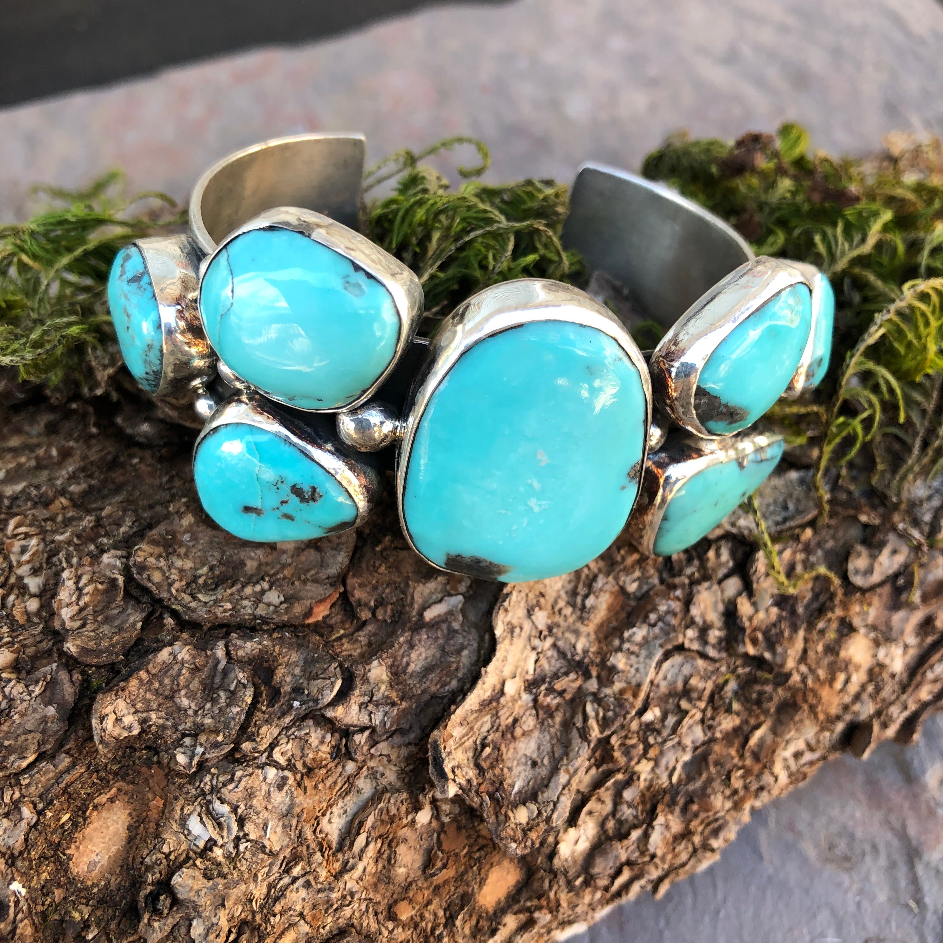 Kingman Turquoise Stone Cuff