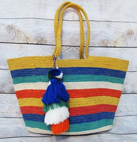Rainbow Stripe Bucket Bag