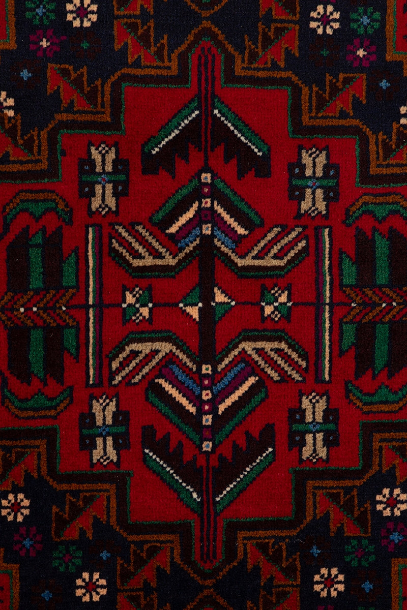 Arrow Design Baluchi Turkmen Wool Rug