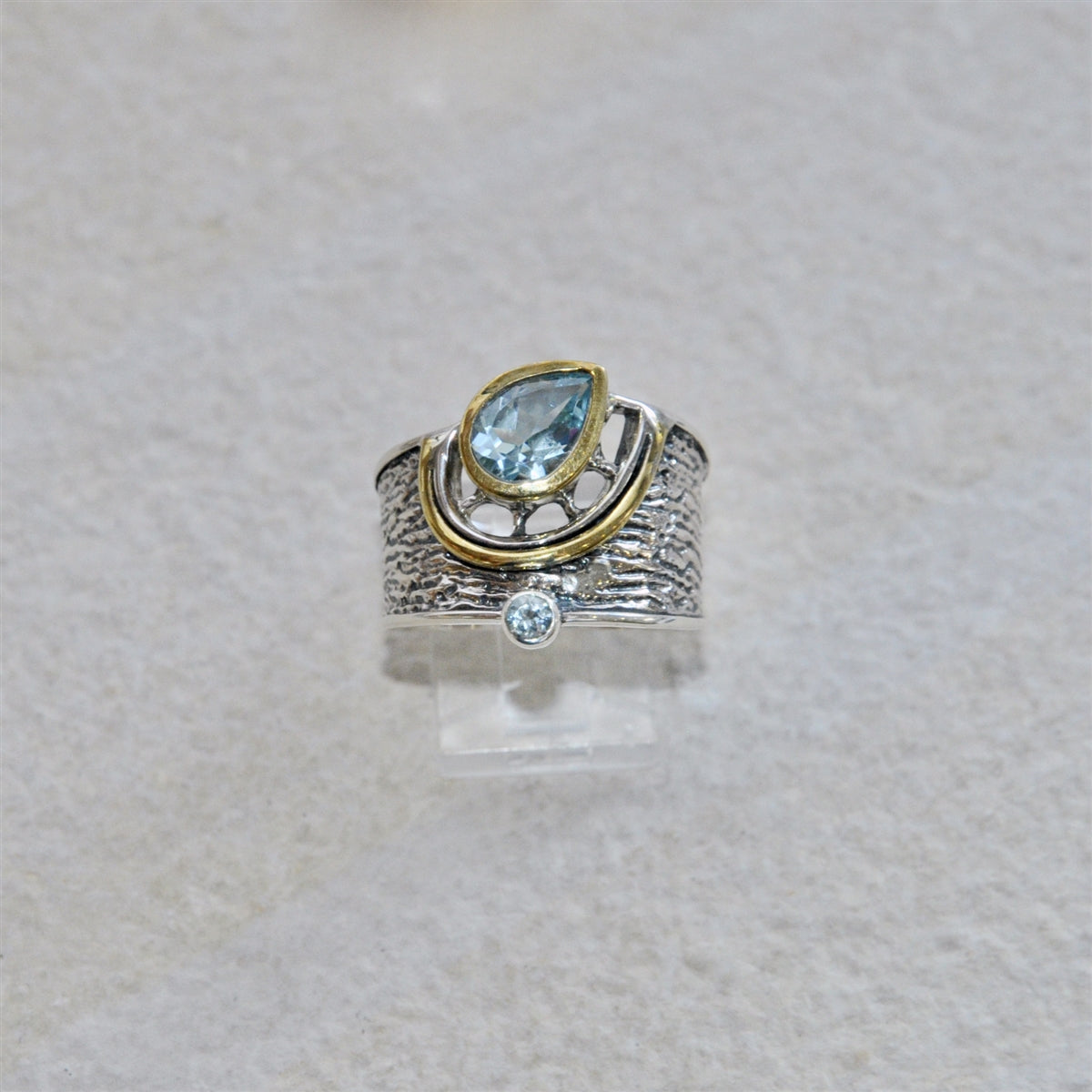 Sterling Silver Double Topaz Ring