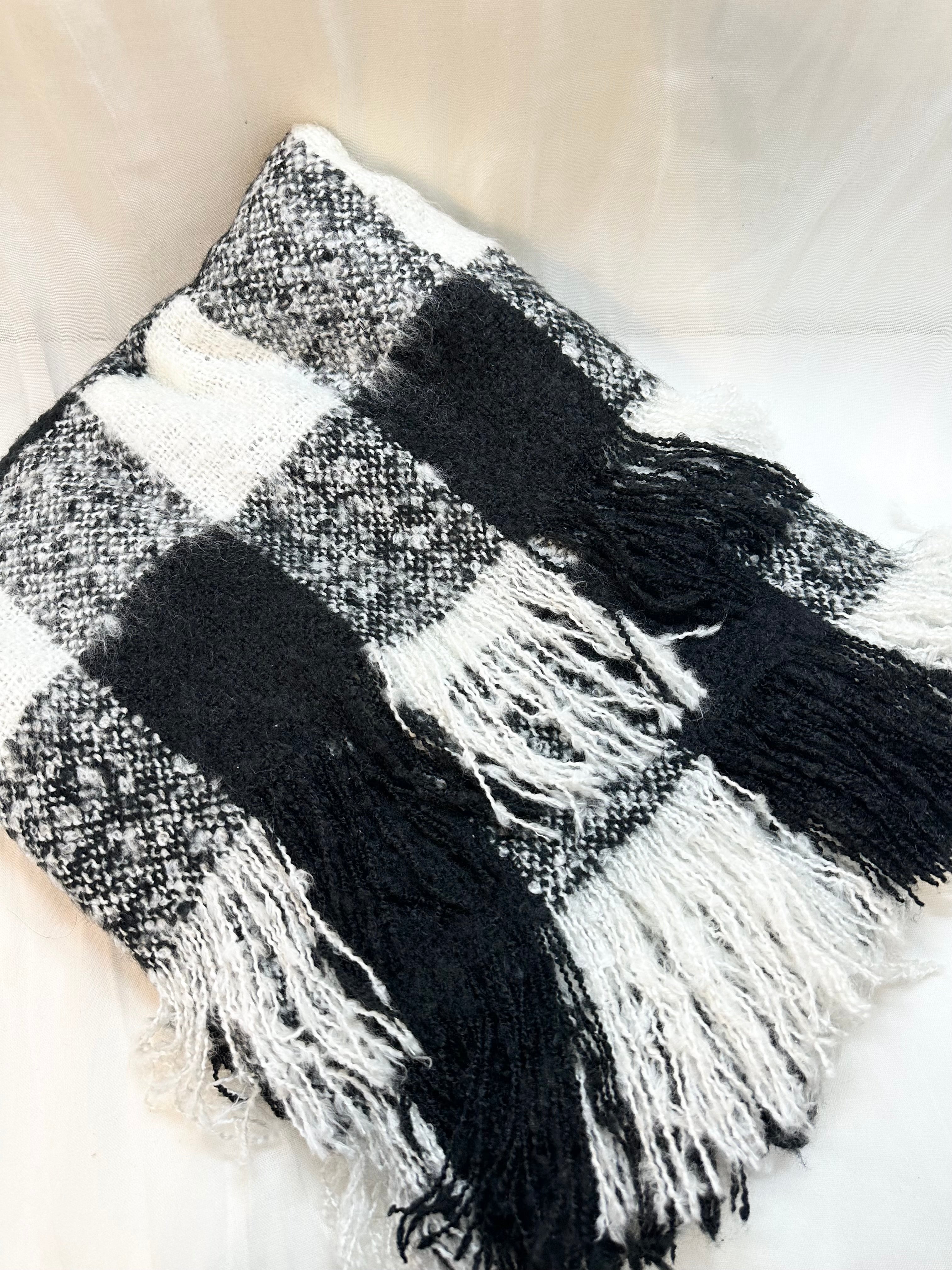Faux Mohair Buffalo Plaid Throw