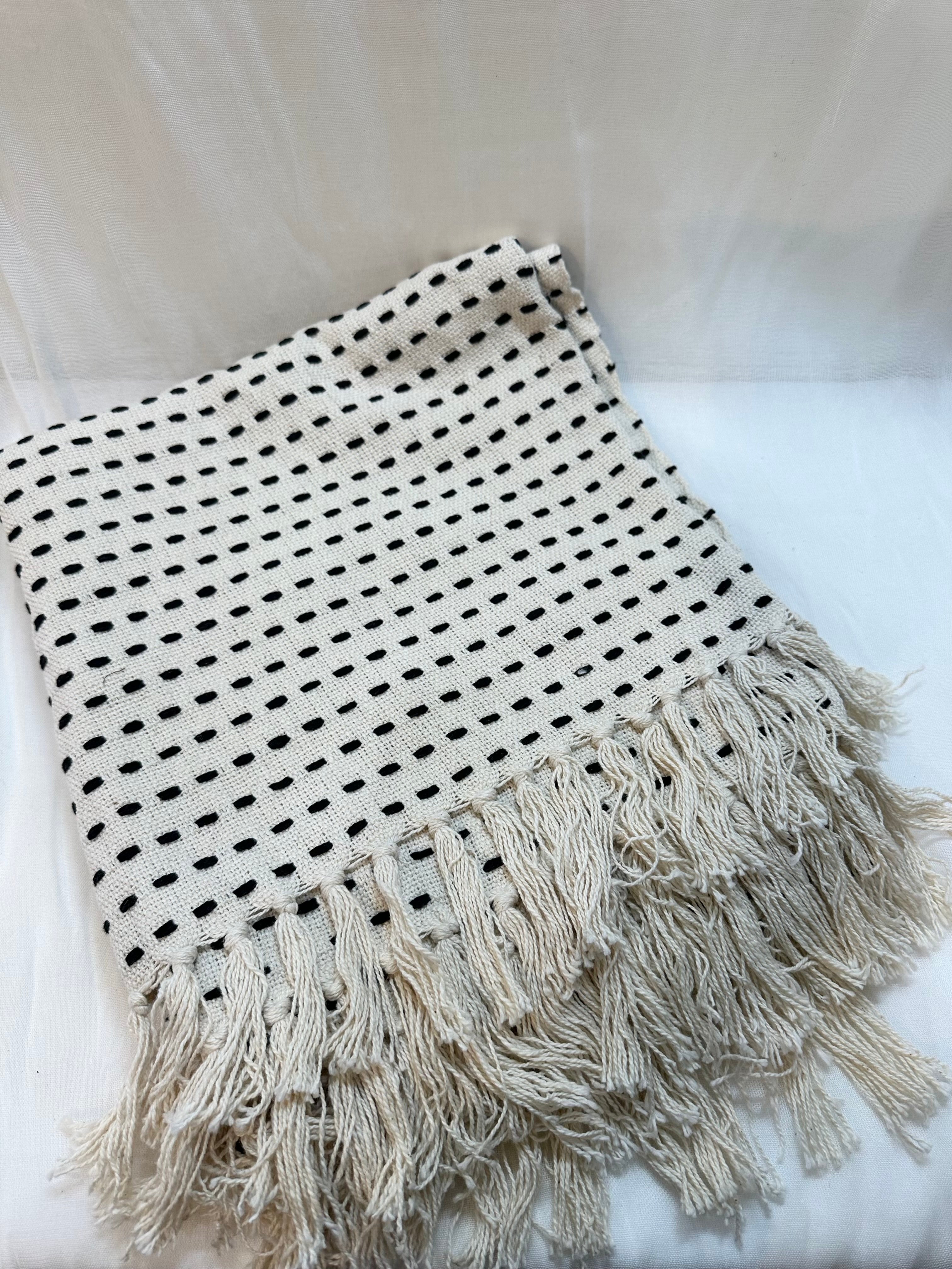 Stitch Line Throw Cotton Blanket