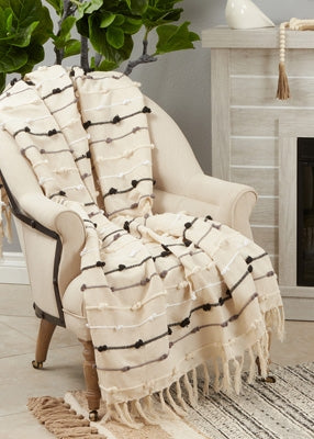 Knotted Cotton Fringe Throw