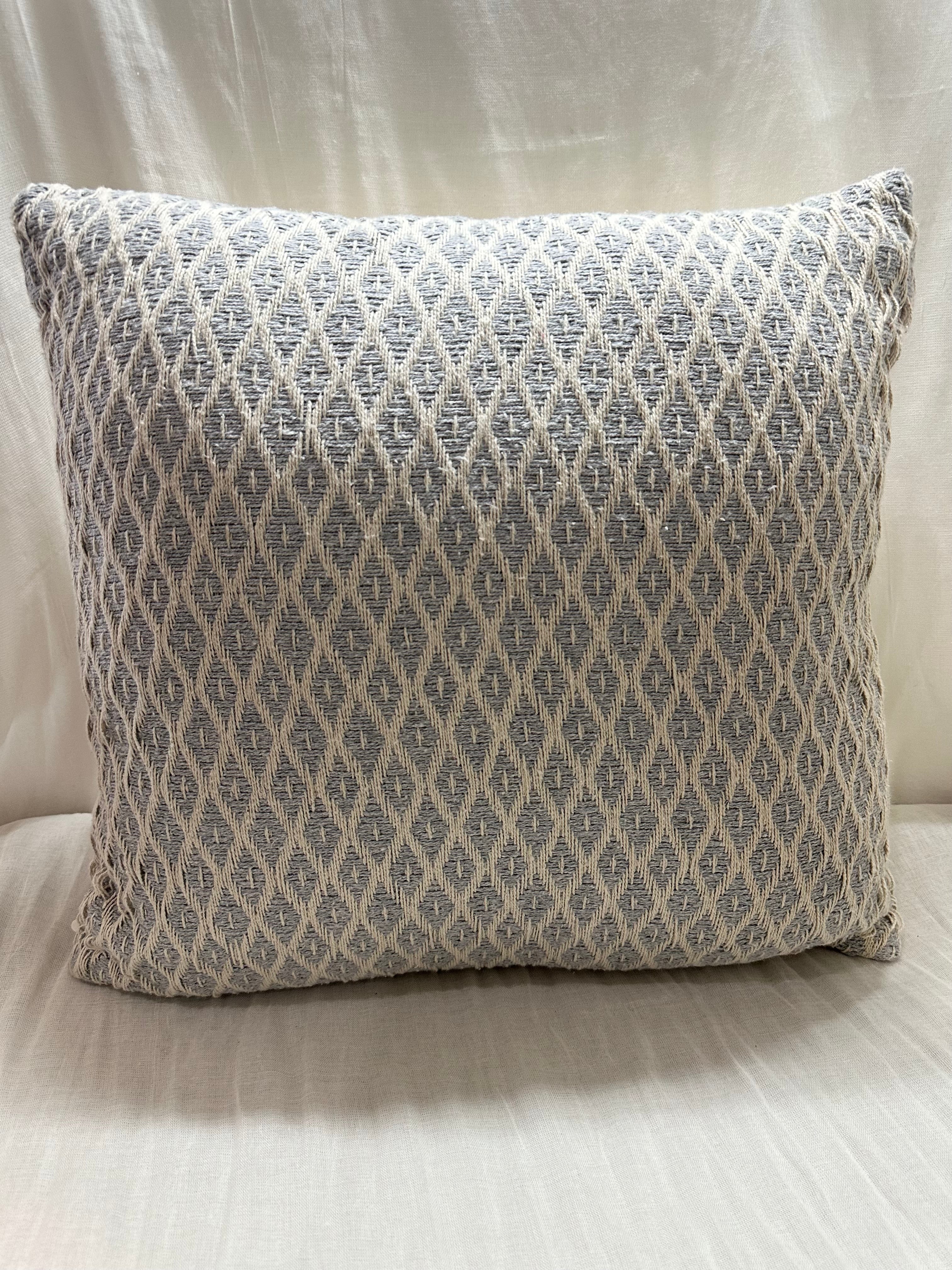 Hand Loom Throw Pillow Blue Mix