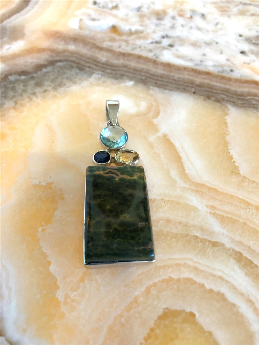 Ocean Jasper Multi Gem Pendant