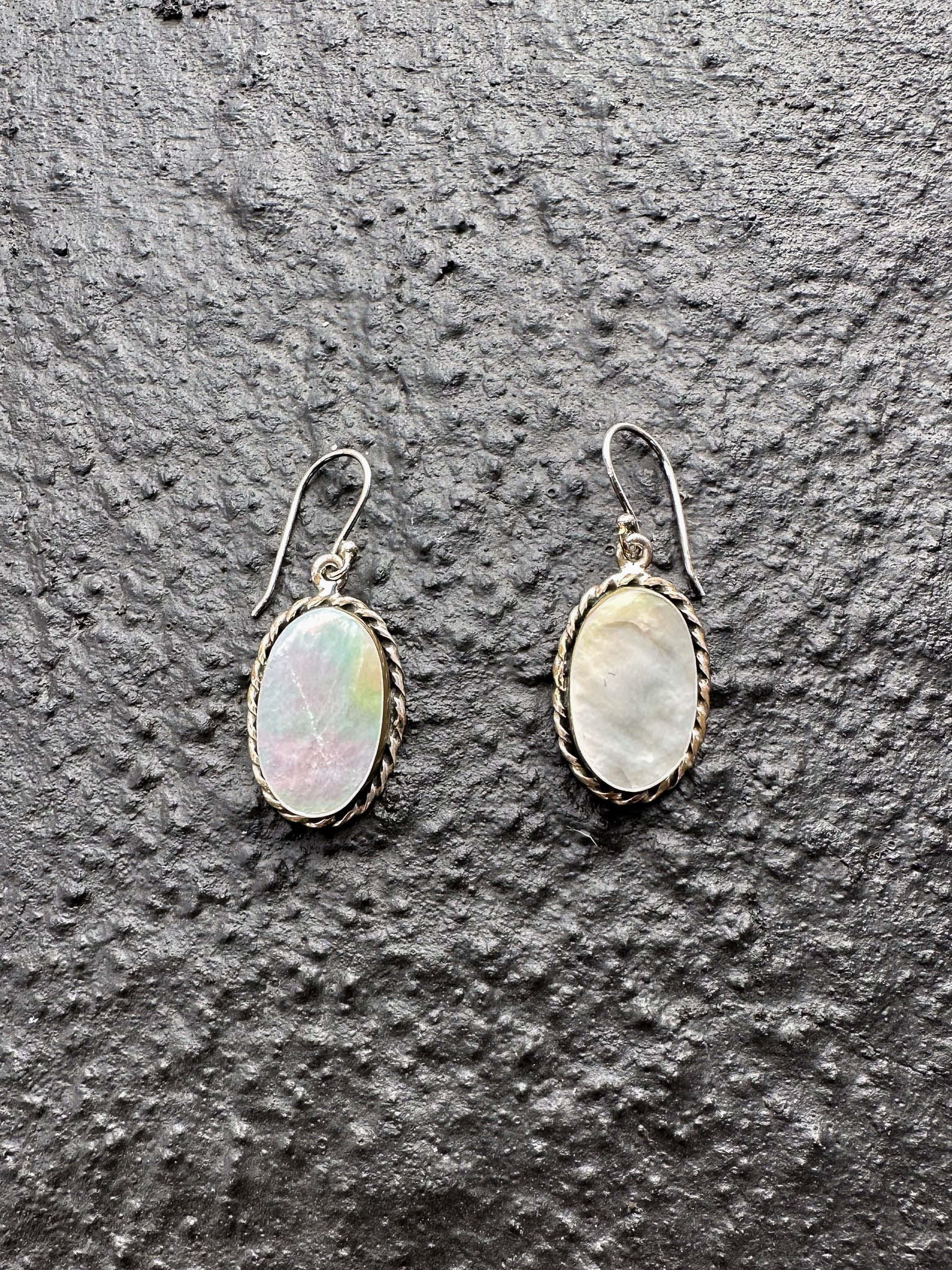 Mother Of Pearl Oval Earrings