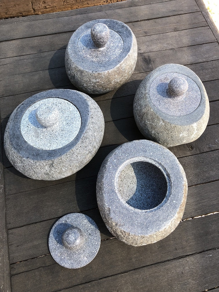 Lava Rock Stone Container