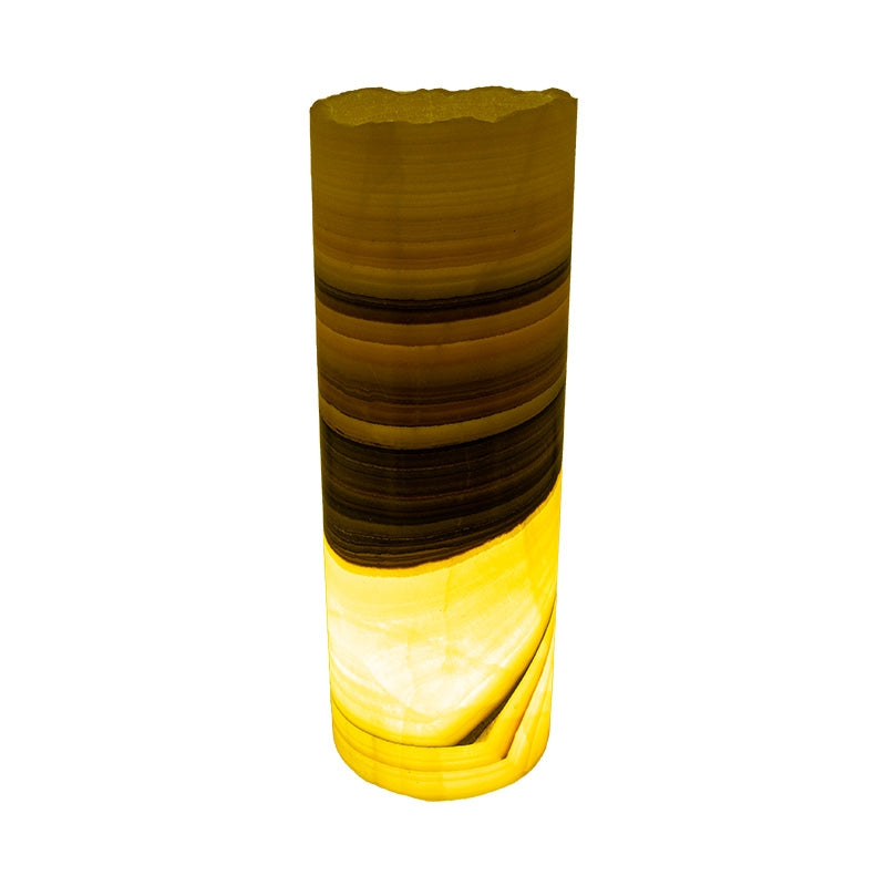 Orange Zebra Onyx Cylinder Light