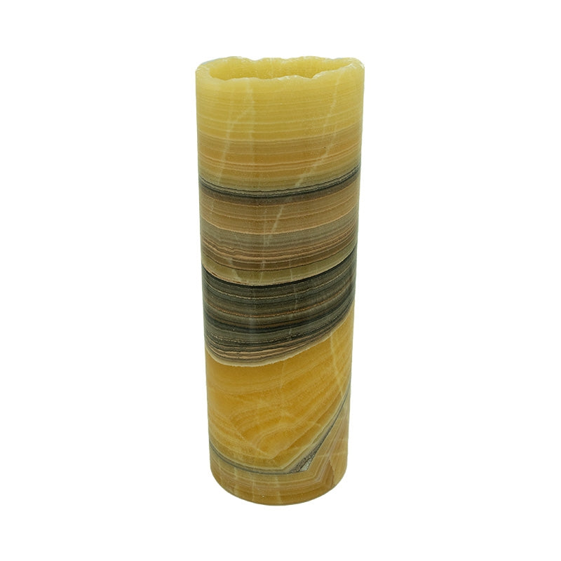Orange Zebra Onyx Cylinder Light