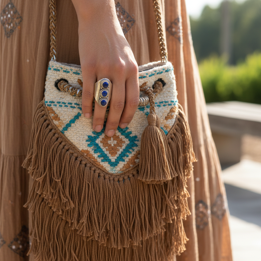 Anillo de lapislázuli de 3 piedras 7,5-7,5