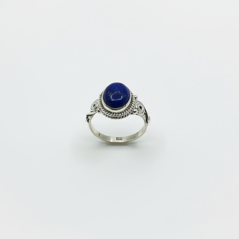 Anillo de lapislázuli redondo de 5 3/4 a 5 3/4