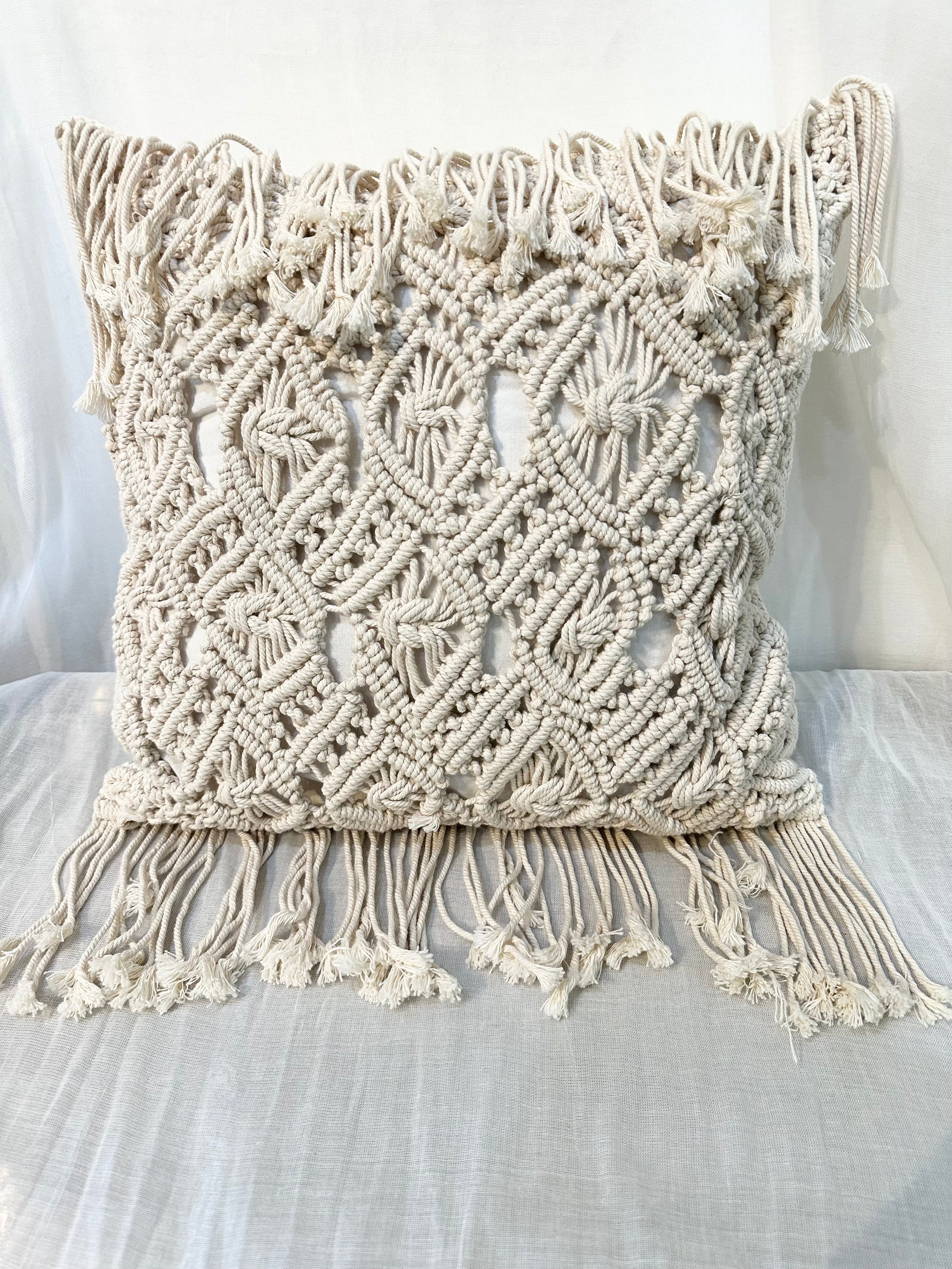 Bohemian Macramé Throw Pillow