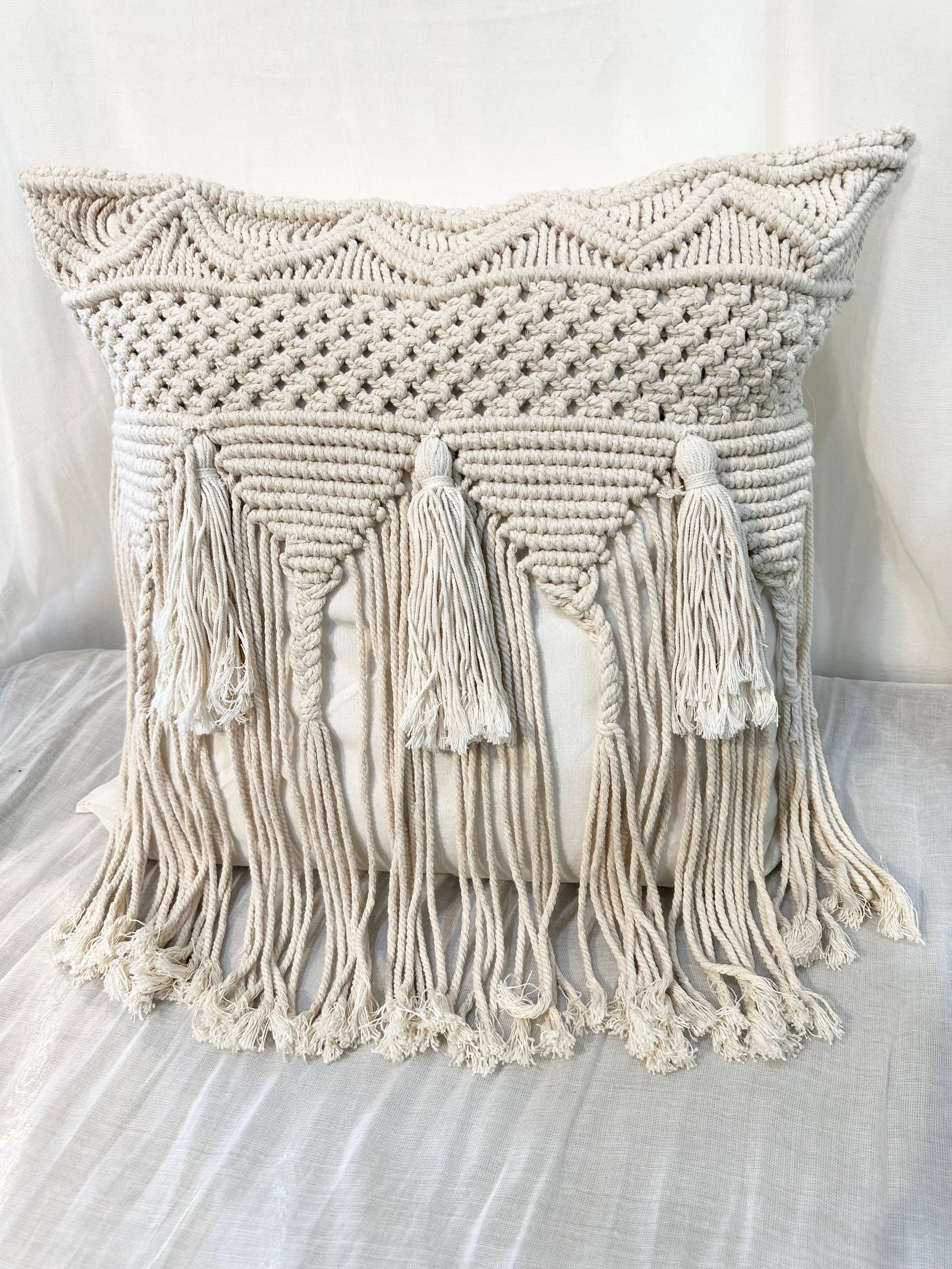 Macramé Fringe Tassel Throw Pillow