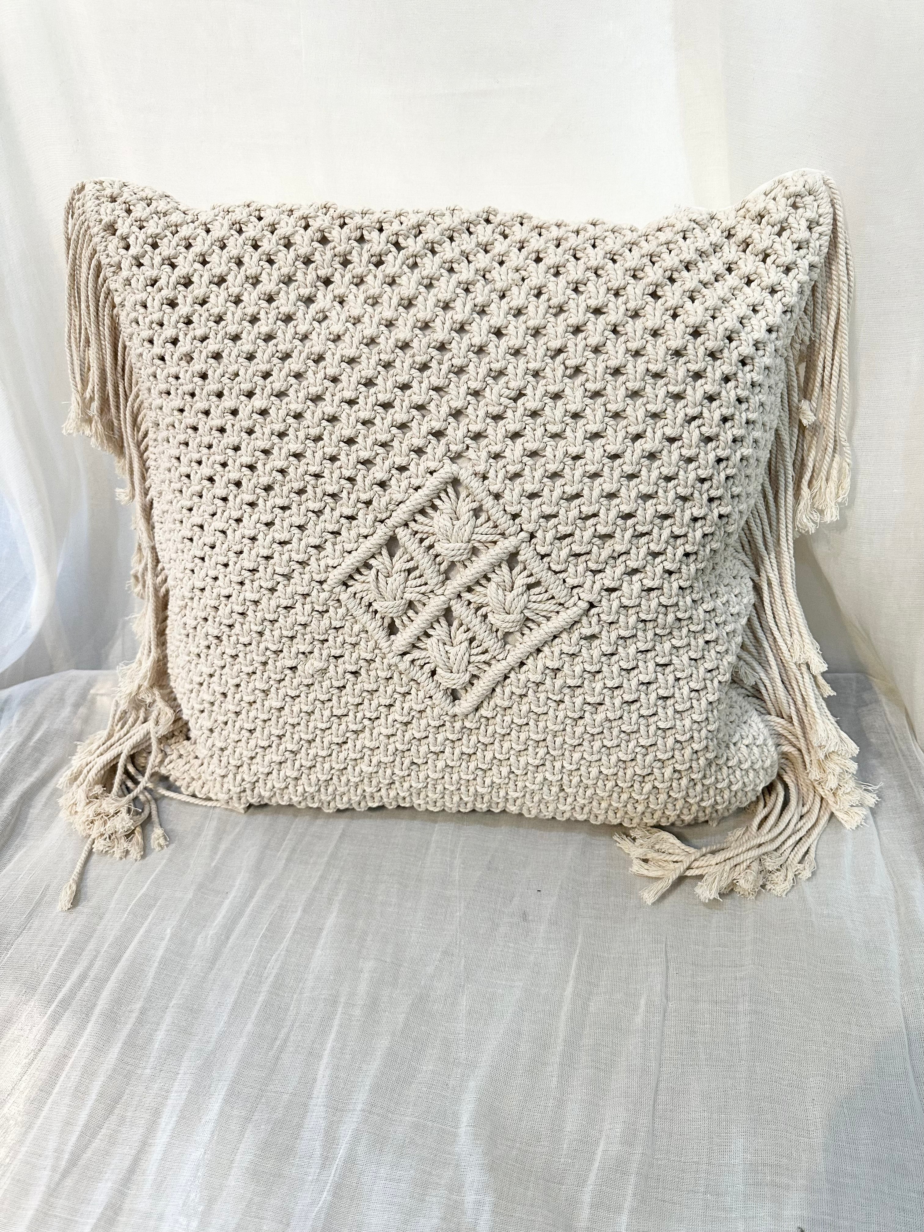 Macramé Style Throw  Pillow
