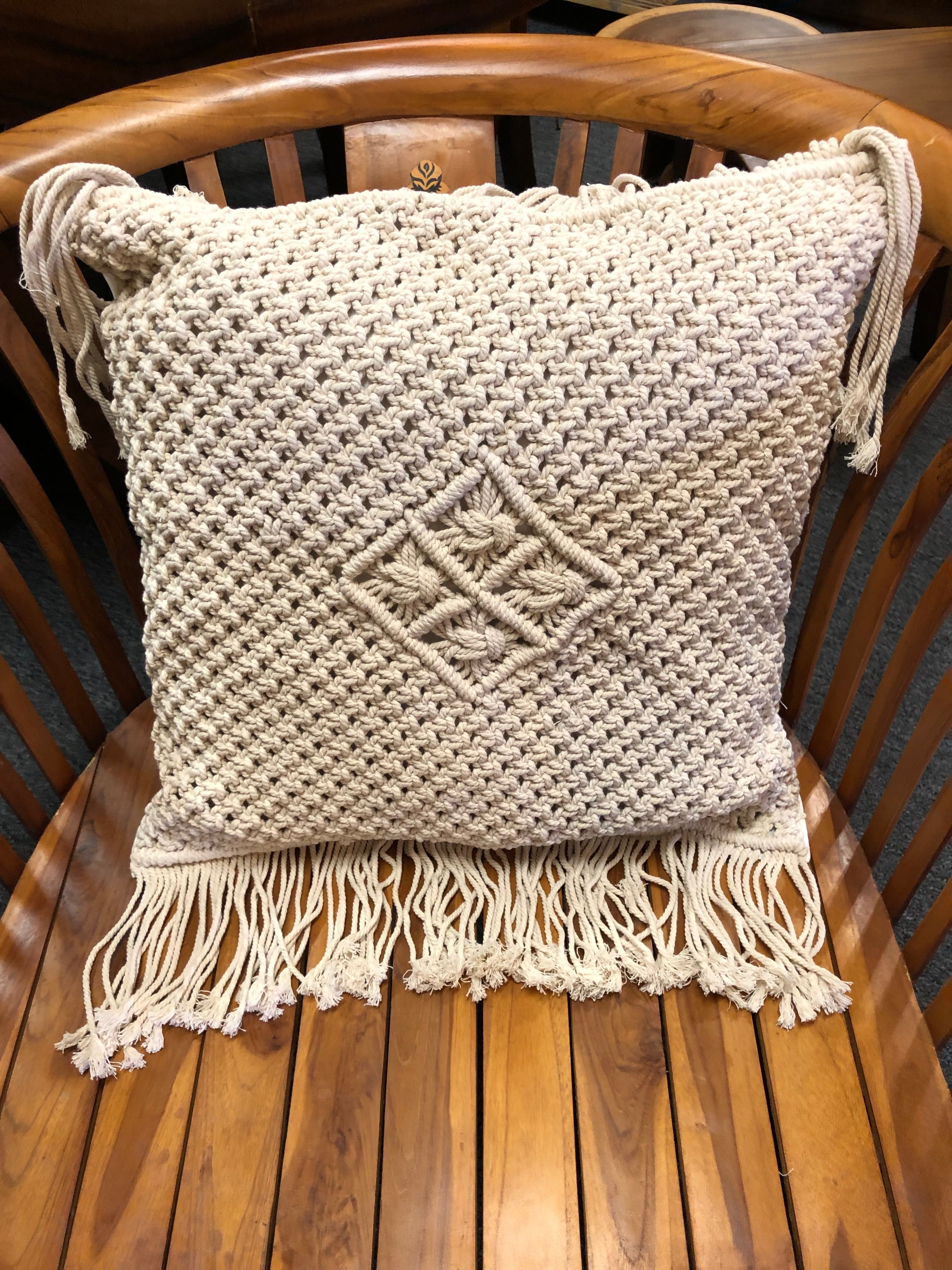 Macramé Style Throw  Pillow