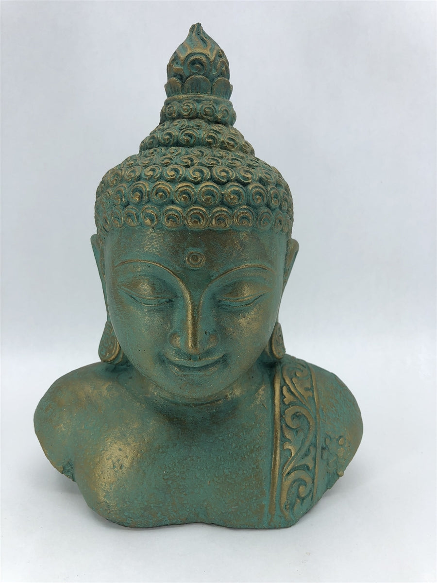 Green Buddah Bust Statue