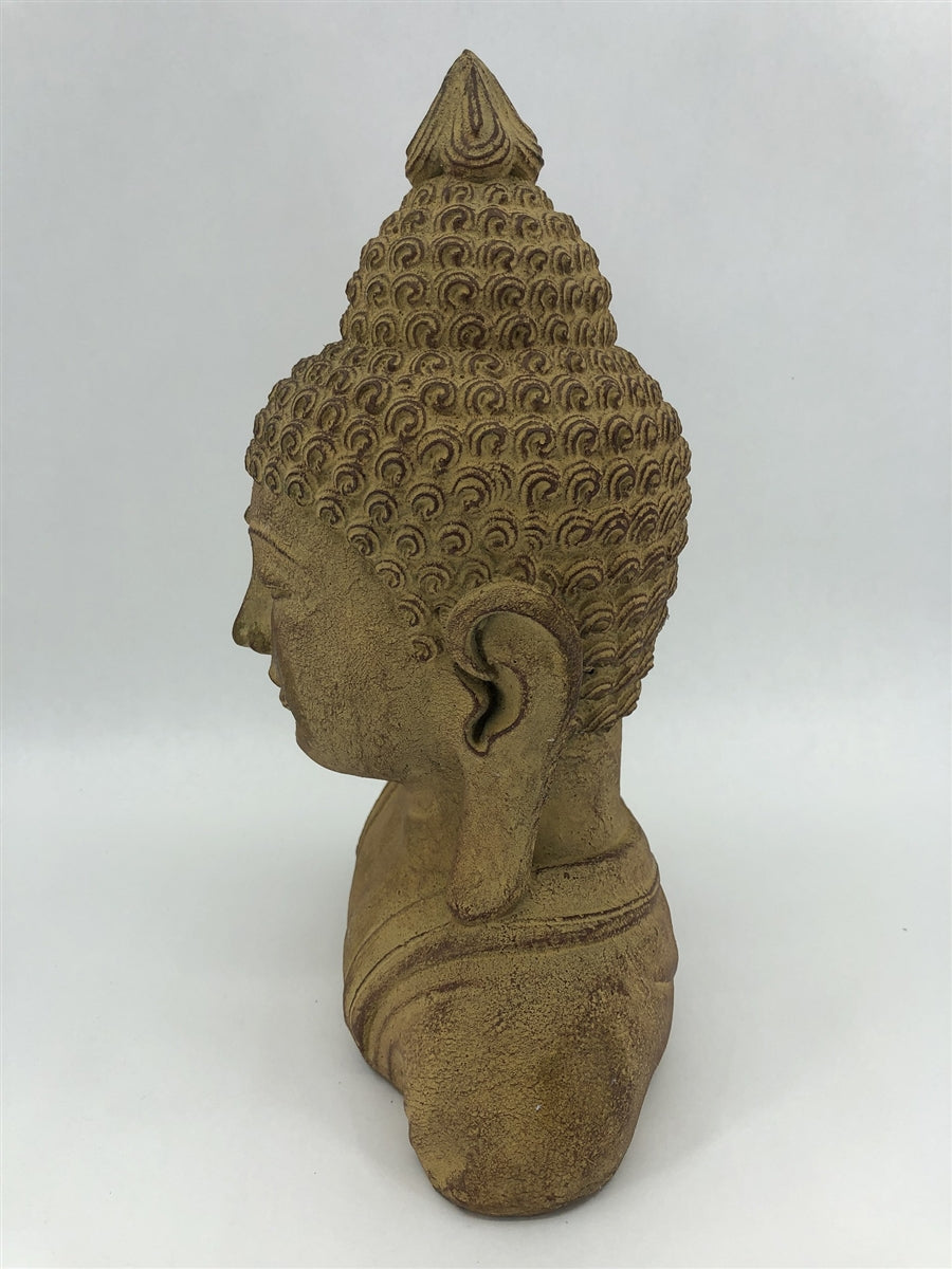 Painted Golden Buddha Bust