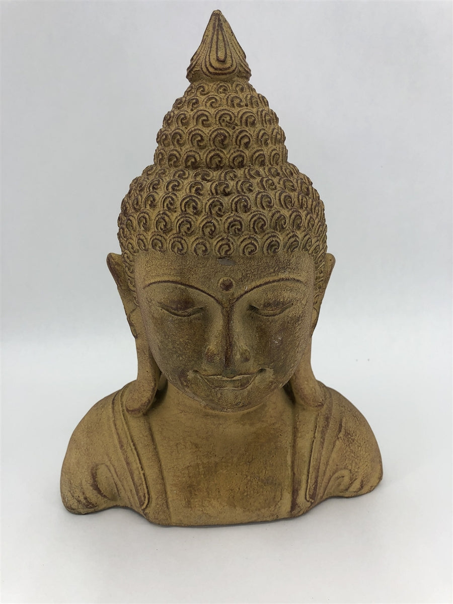 Painted Golden Buddha Bust