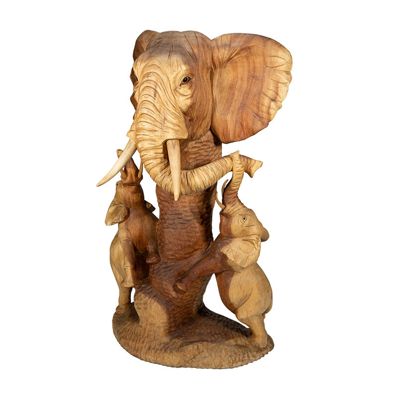 Elephant Head with Two Elephants