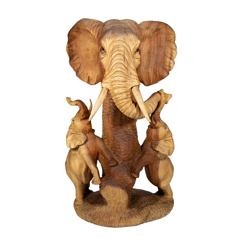 Elephant Head with Two Elephants