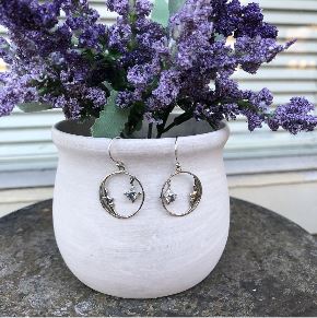 Peridot Moon & Star Earrings