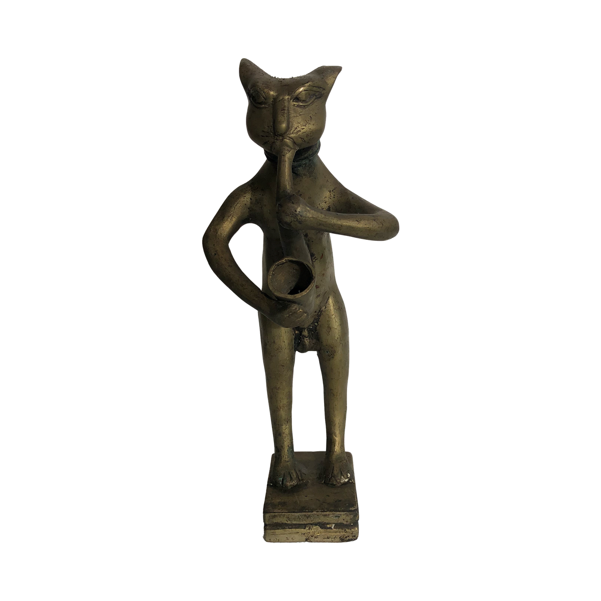 Brass Cat Statue