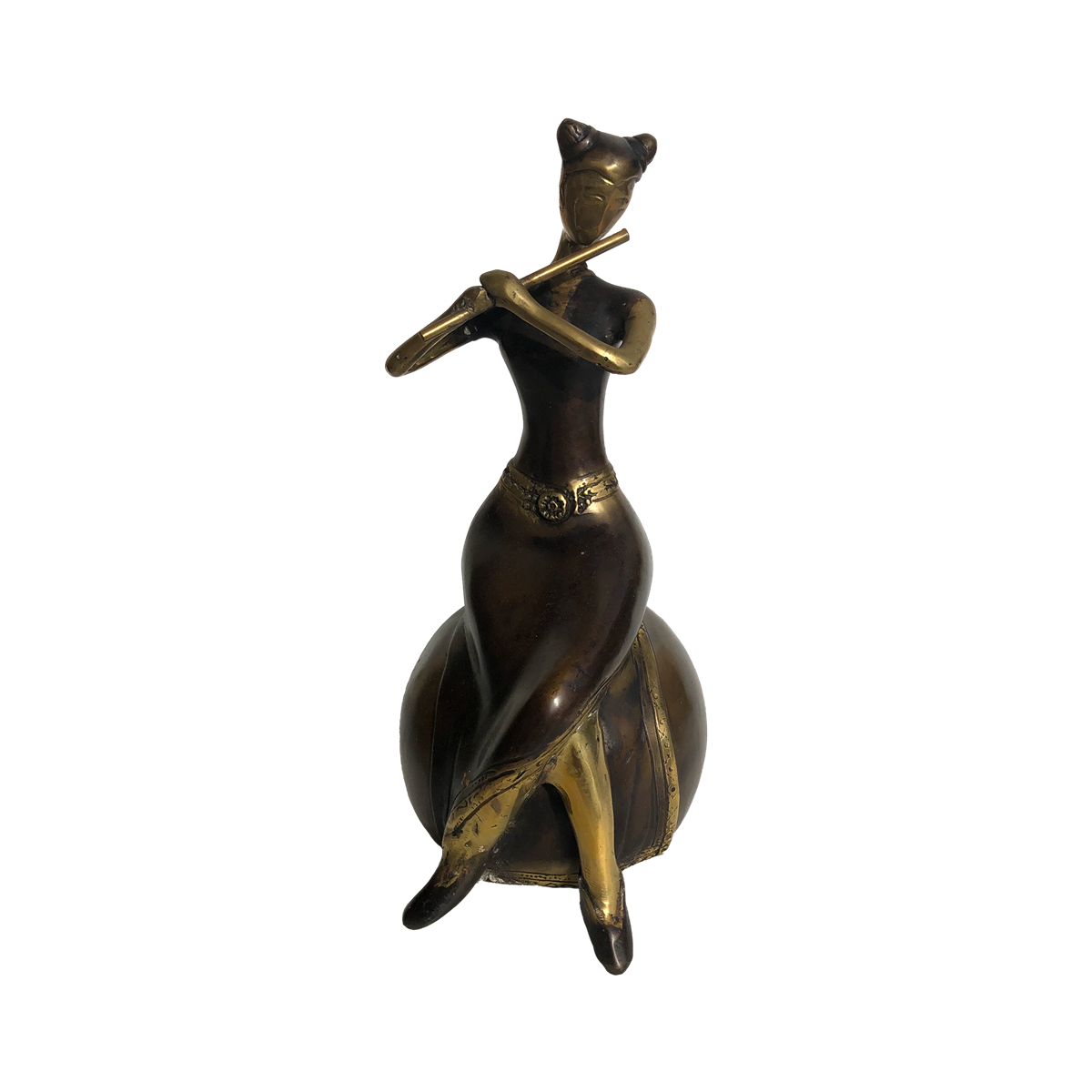 Brass Female Playing Flute