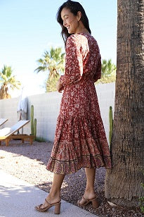 Printed Rust Dress