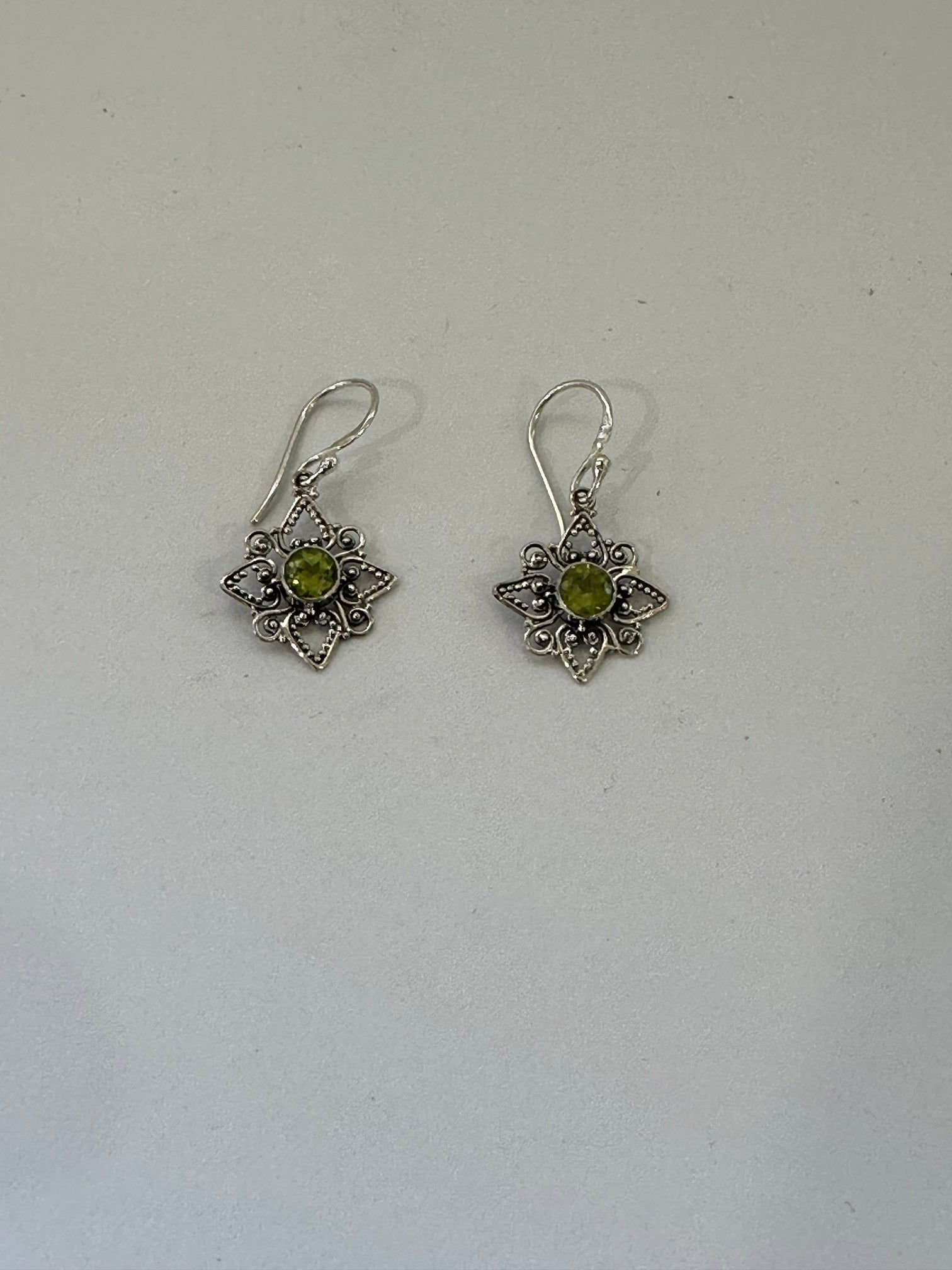Peridot Flower Earrings