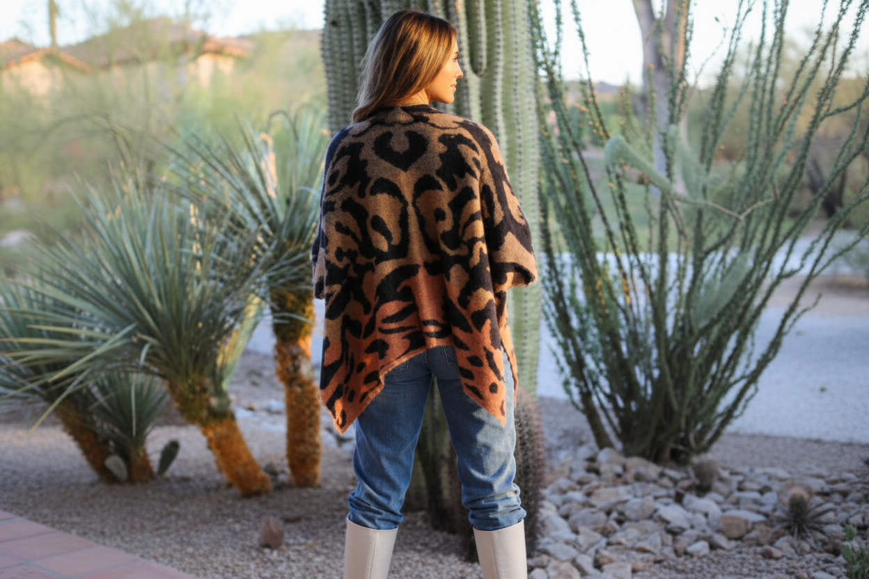 Animal Print Sweater Wrap