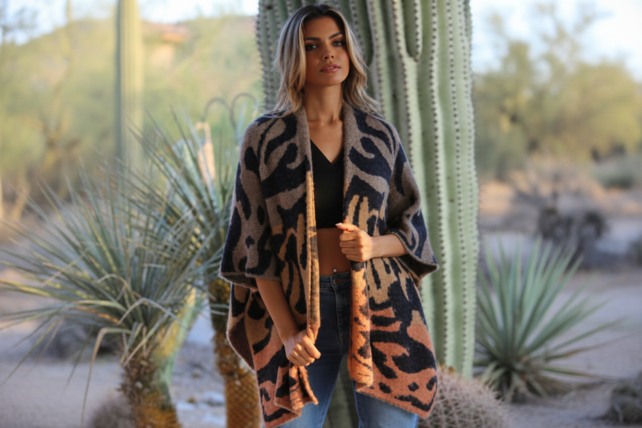 Animal Print Sweater Wrap