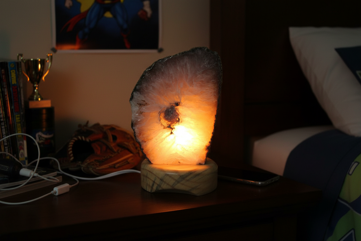 Brazilian Agate Light on Stand