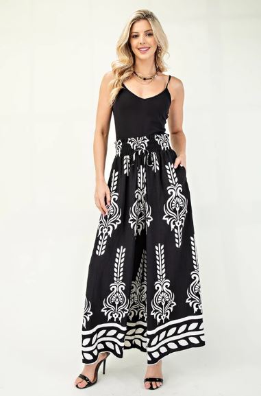 Printed Wide Leg Pants