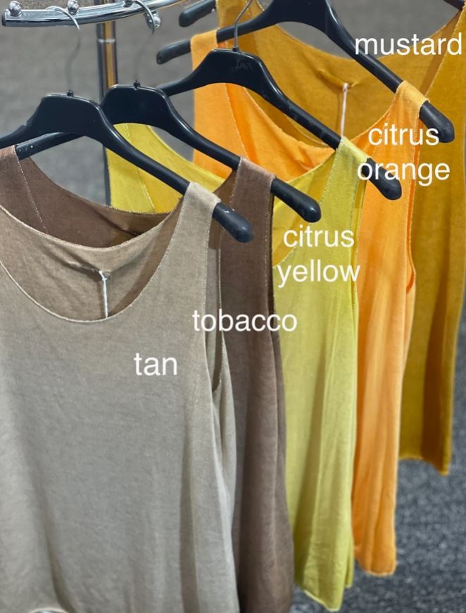 Tobacco Tank Top with Trim