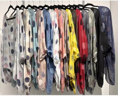 Italian Silk Double Layer Dot Top