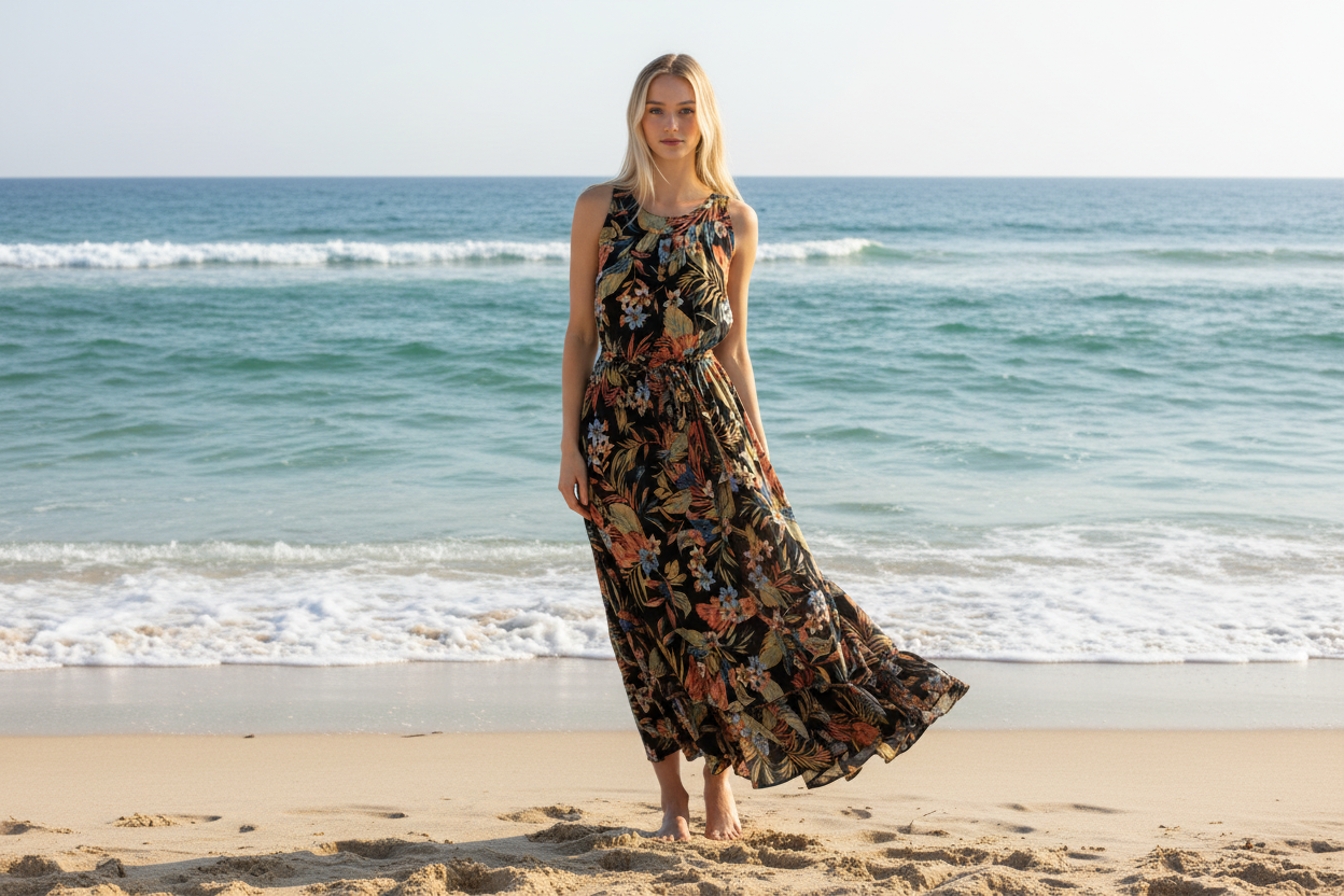 Sleeveless Scoop Neck Maxi Dress