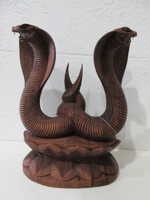Carved Cobra Double Head 14"
