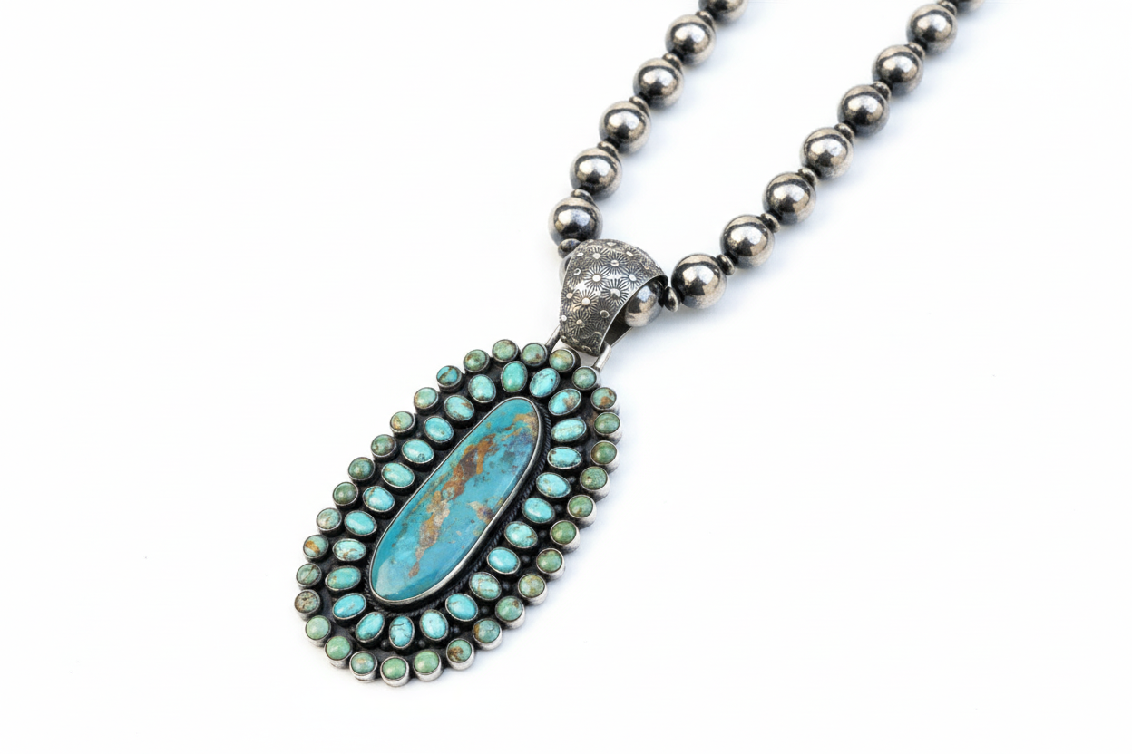 Extra Large Multi-Turquoise Pendant