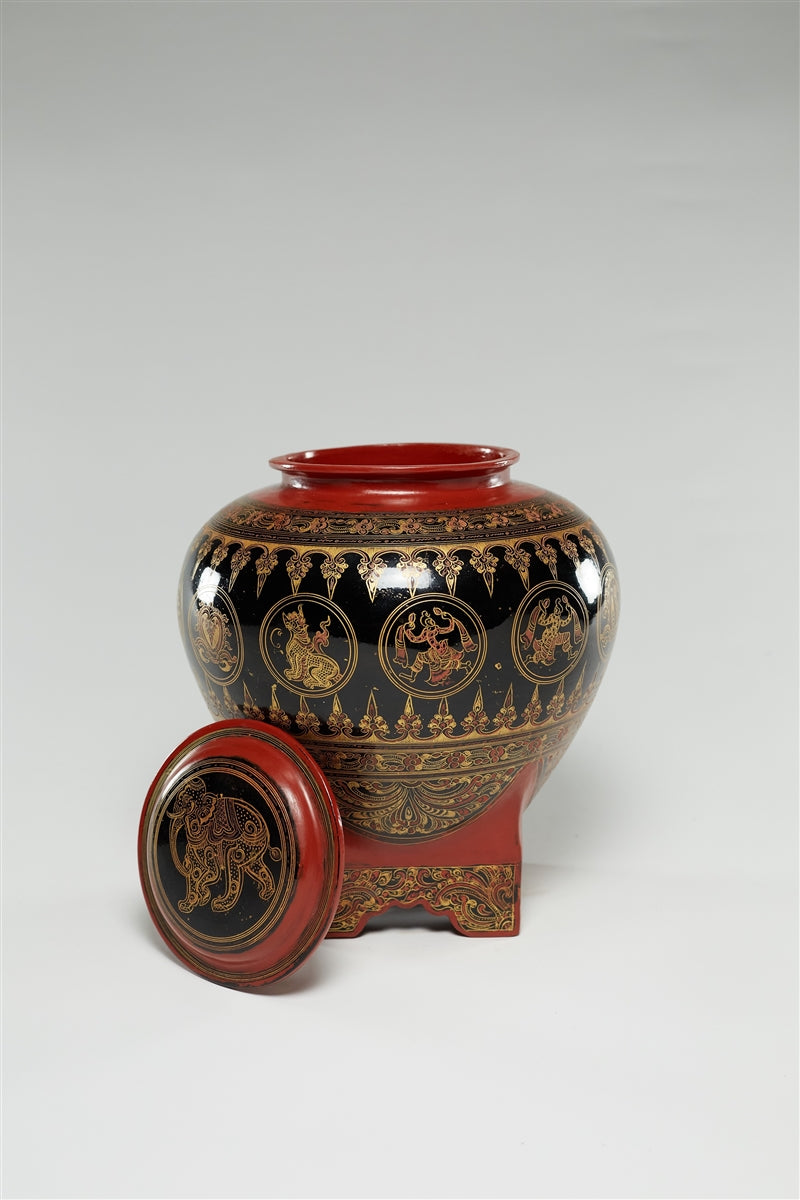 Decorative Lacquer Bamboo Pot