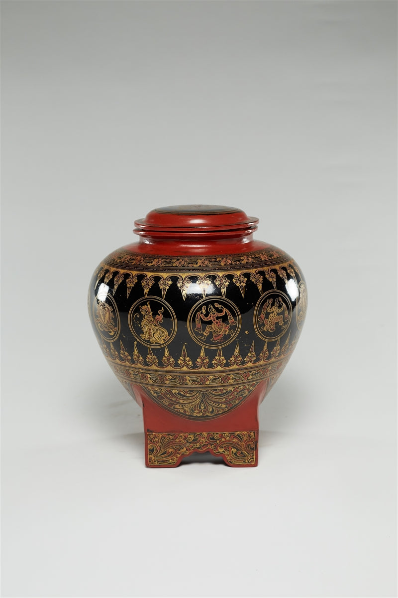 Decorative Lacquer Bamboo Pot