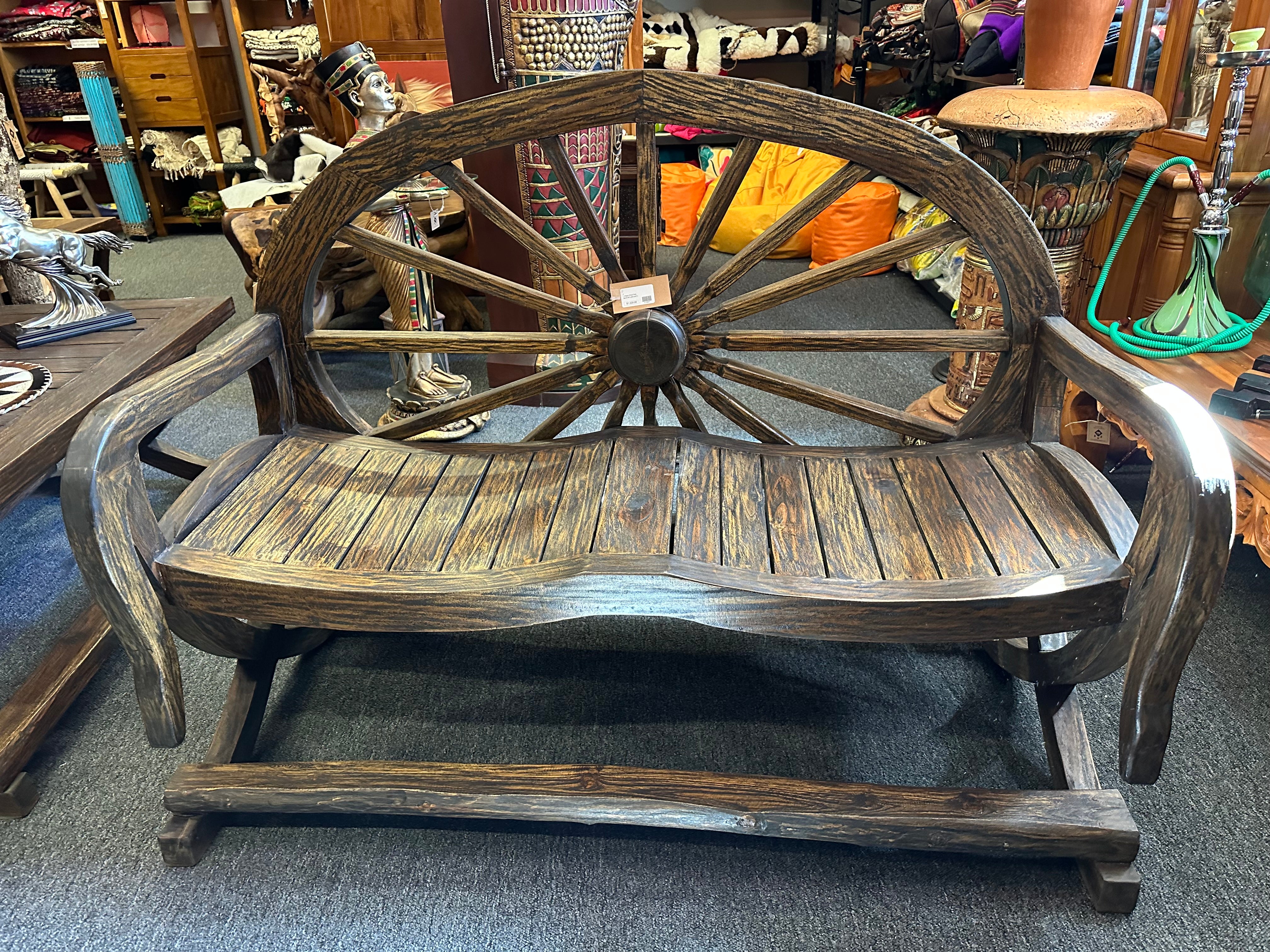 Wagon Wheel Sofa Bench