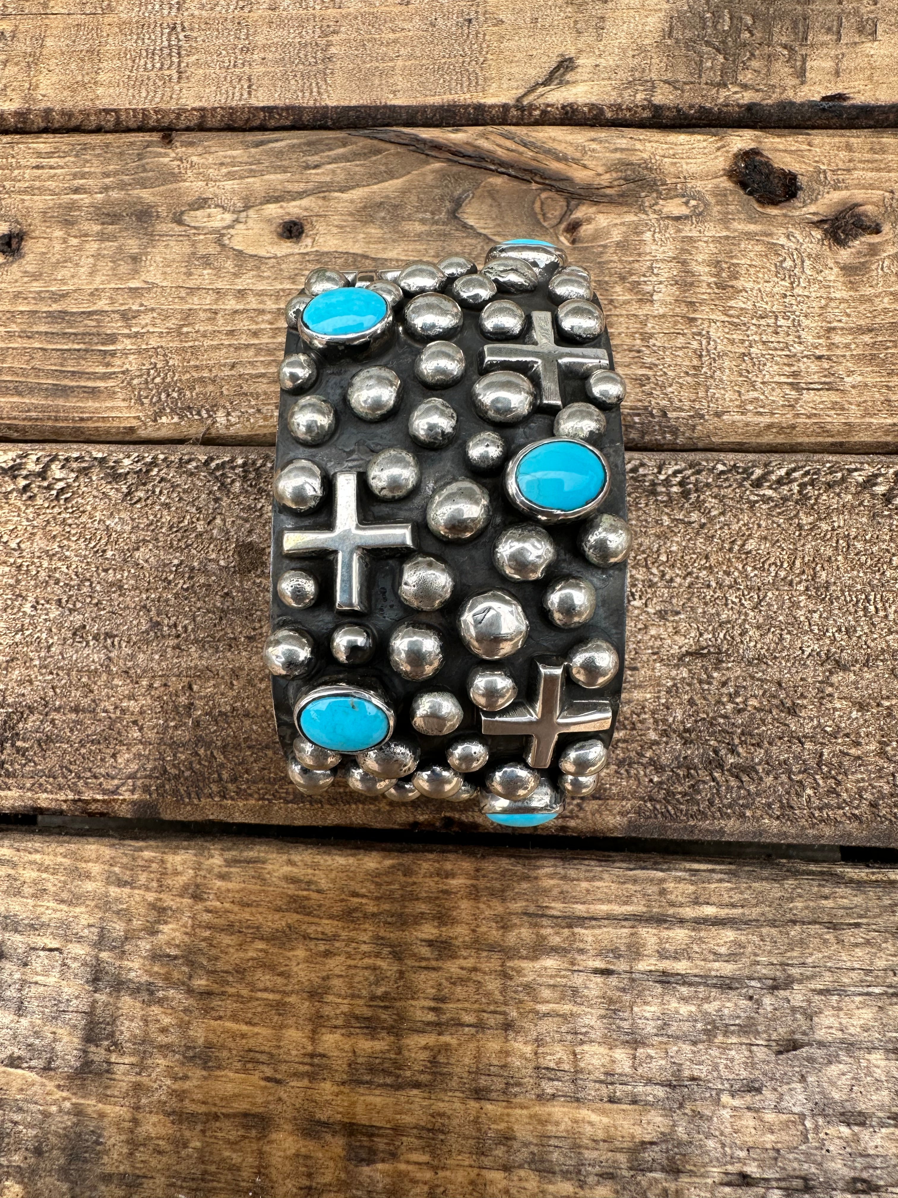 Turquoise Wide Cuff w/ Stars
