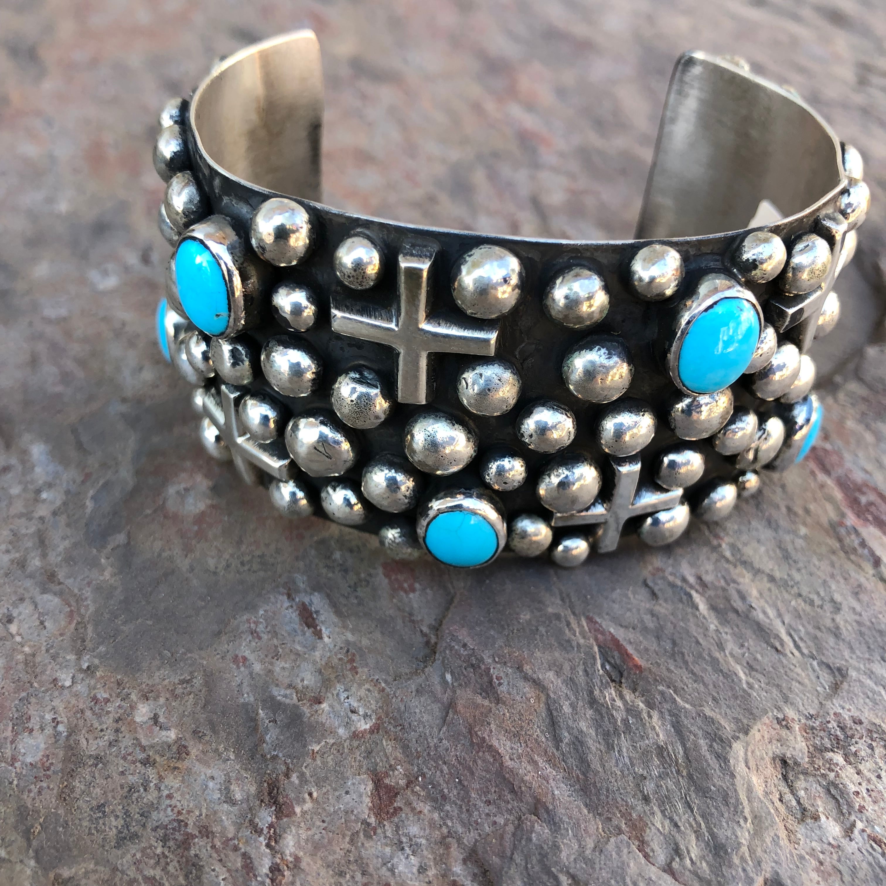 Turquoise Wide Cuff w/ Stars