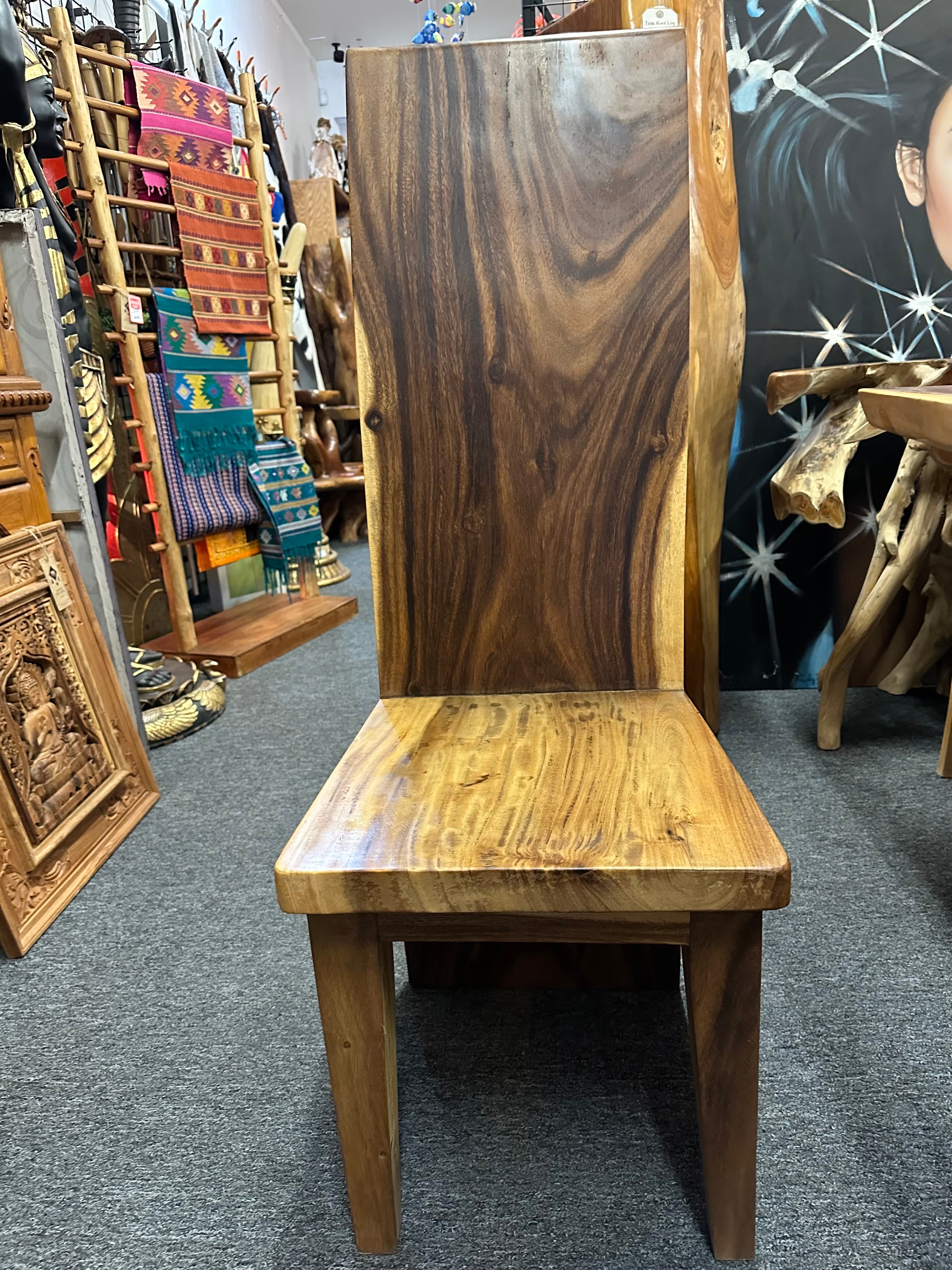 TEAK WOOD BLOCK CHAIR