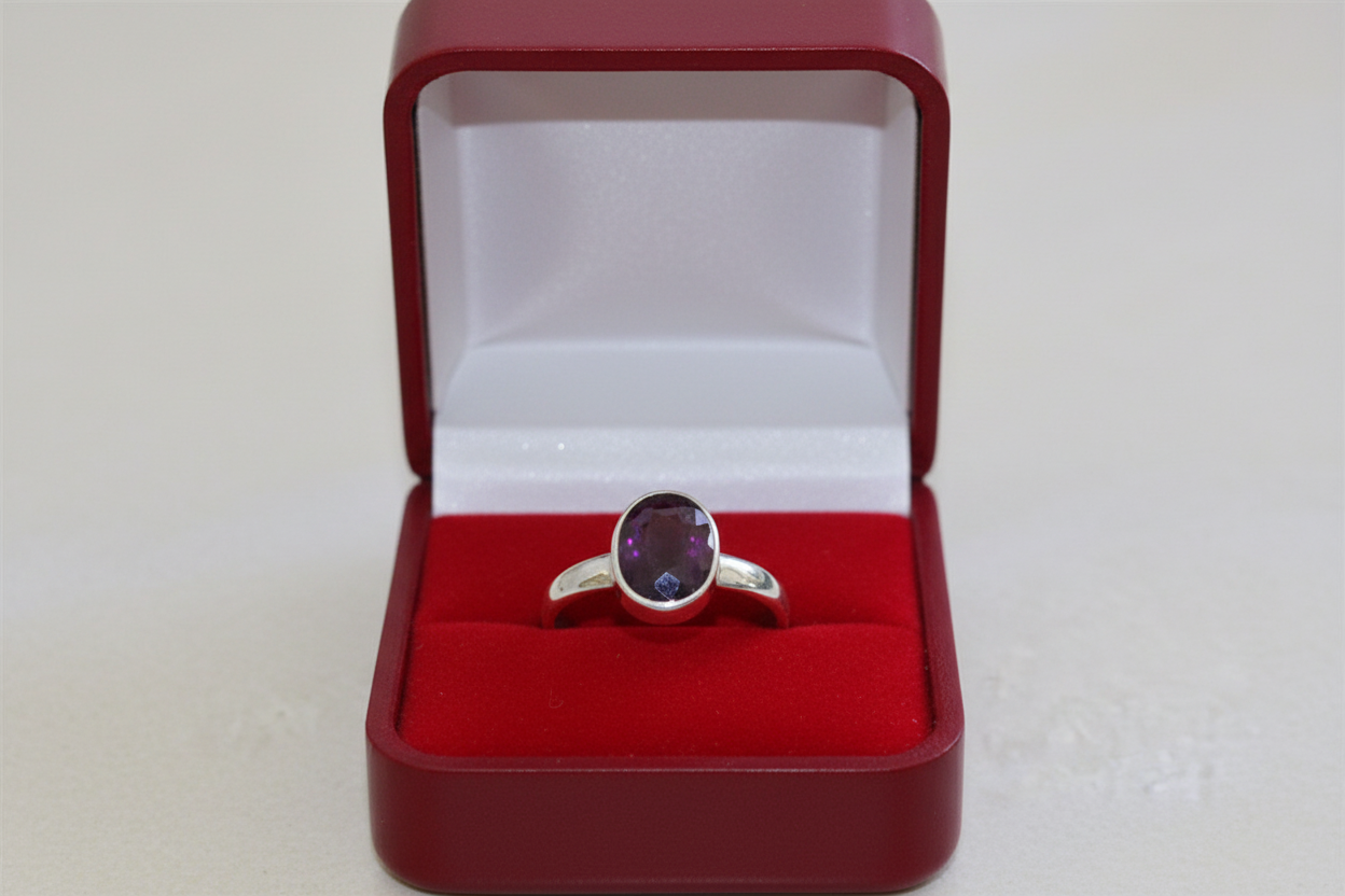 Sterling Silver Ruby Oval Ring