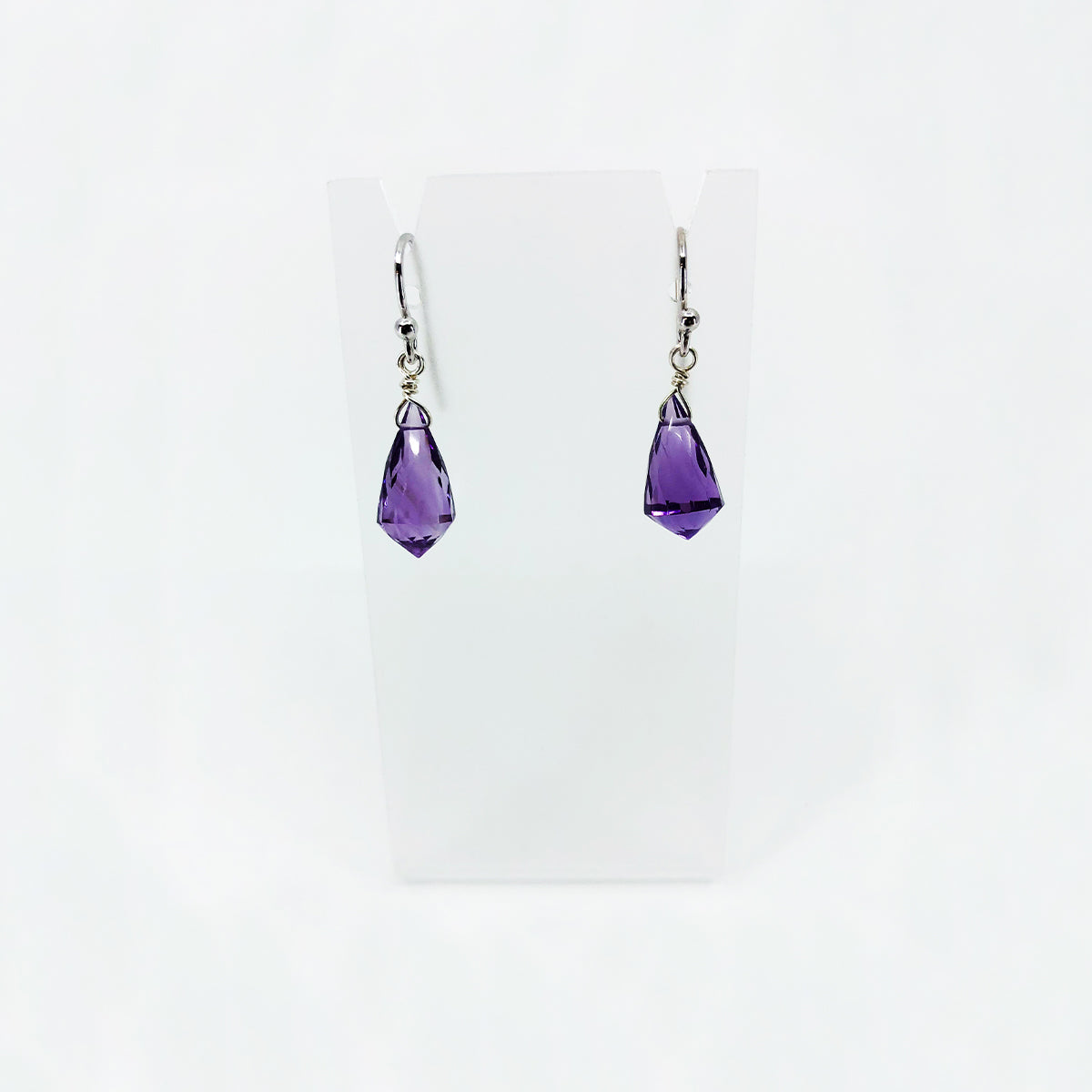Amethyst Briolette Earrings Medium