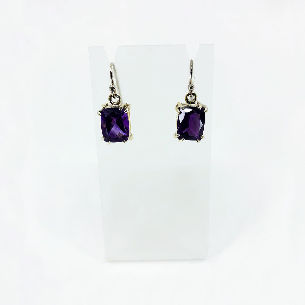Amethyst Emerald Cut Earrings