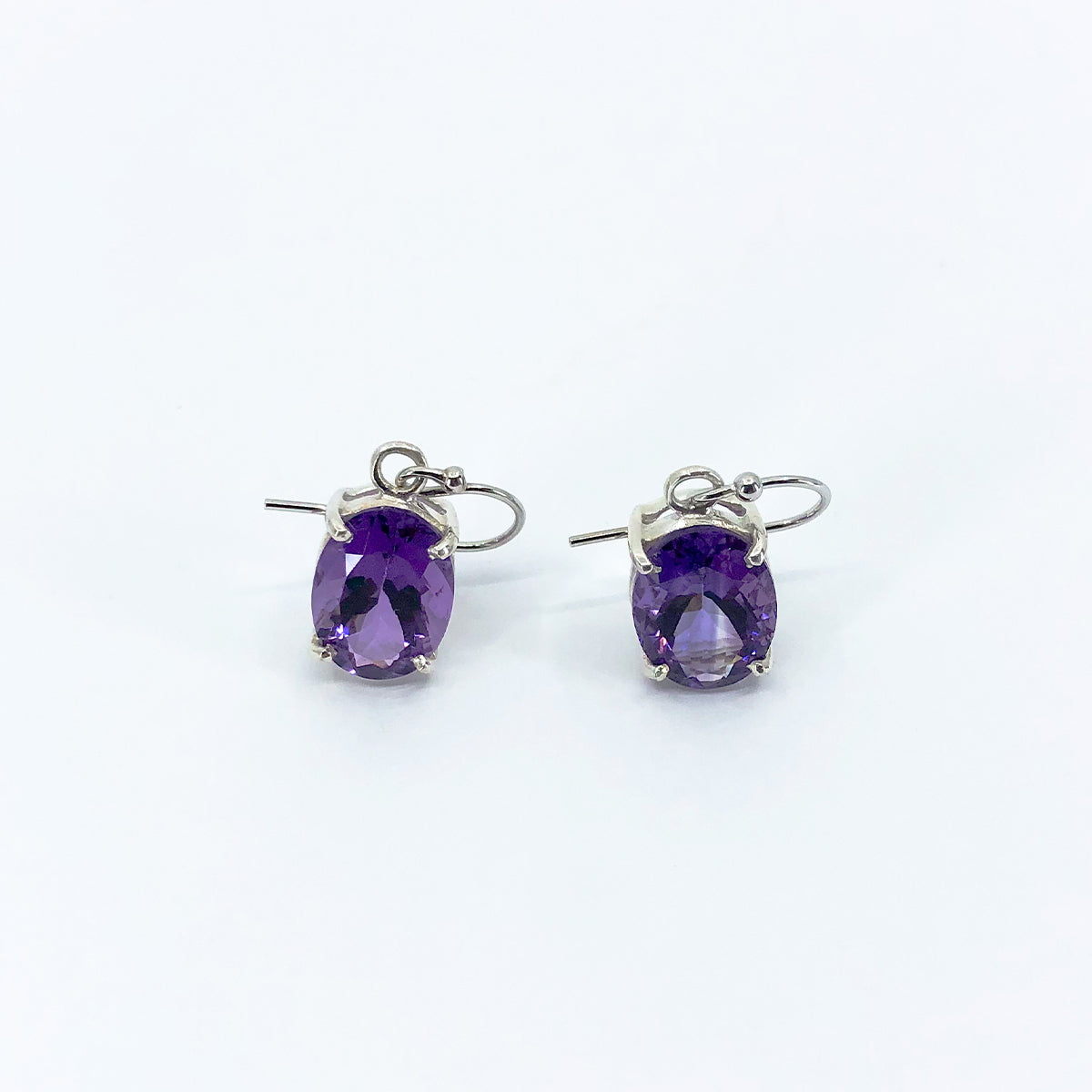 Amethyst Faceted Oval Earrings