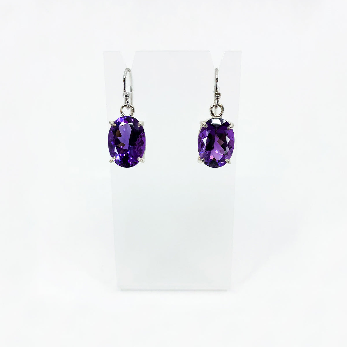 Amethyst Faceted Oval Earrings